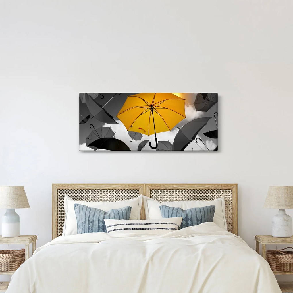 Tablou - Umbrelă galbenă (120x50 cm)
