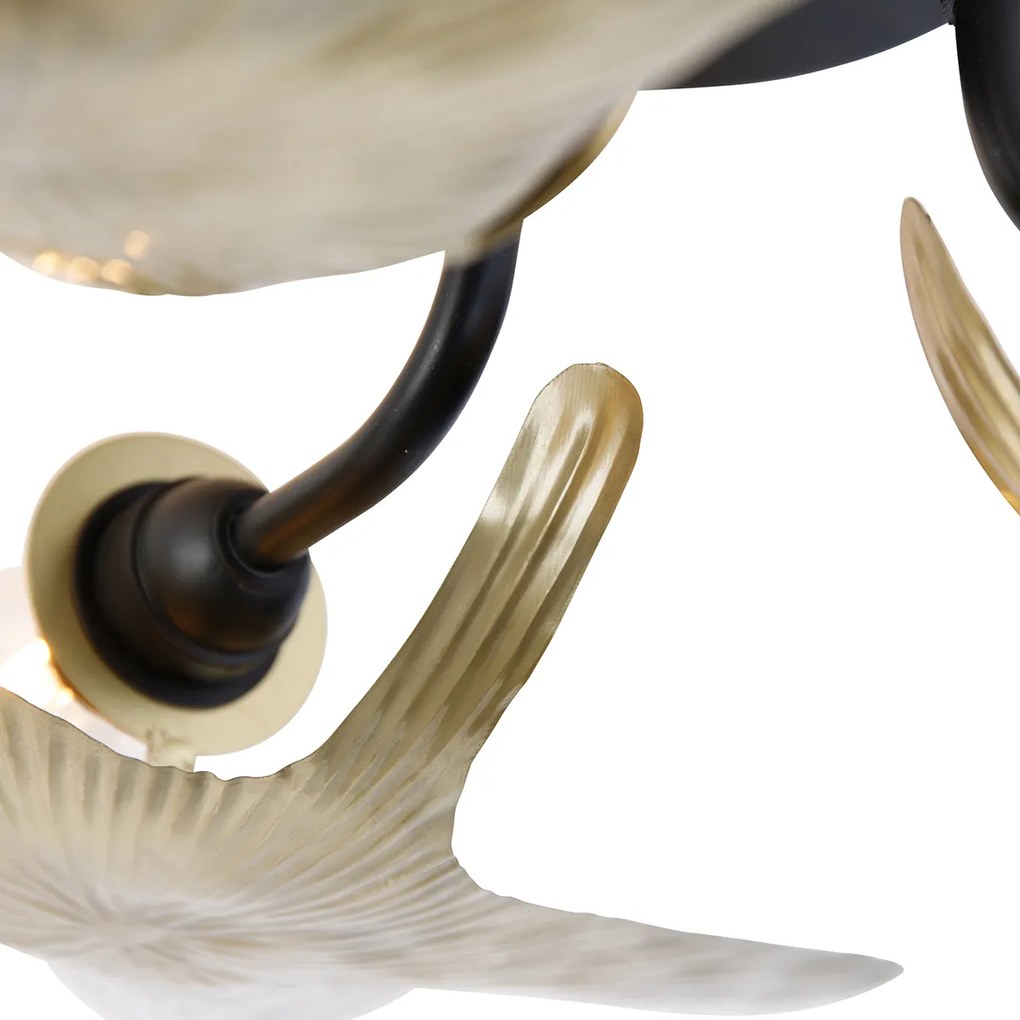 Plafoniera orientala din alama cu negru cu 3 lumini - Louka