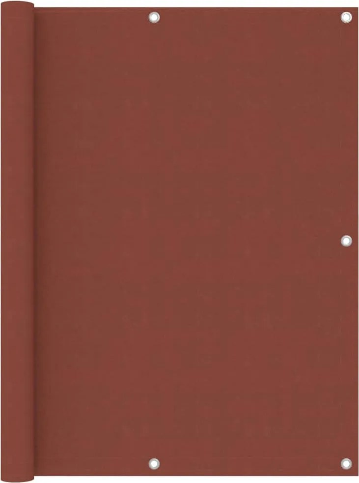 vidaXL Paravan de balcon, cărămiziu, 120x600 cm, țesătură oxford