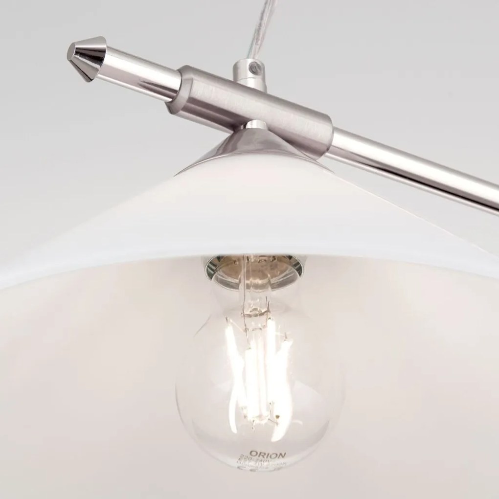 Lustra, Pendul realizat manual ARTDESIGN 2L, crom satinat/ alb opac
