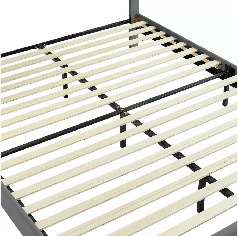 Pat tapițat SAVANA VELVET 160x200 cm gri