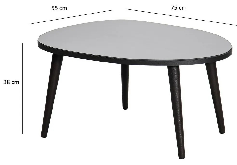 Măsuță de conferință Gusto Black cu sticlă închisăla culoare