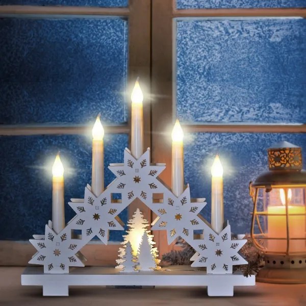 Brilagi - Suport pentru lumânări de Crăciun cu LED, 5xLED/2xAA