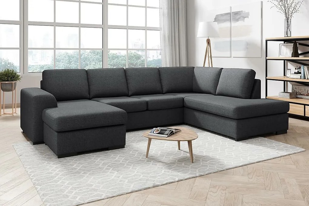 Colțar Scandinavian Choice 664Gri, 330x215x85cm, Picioare: Lemn