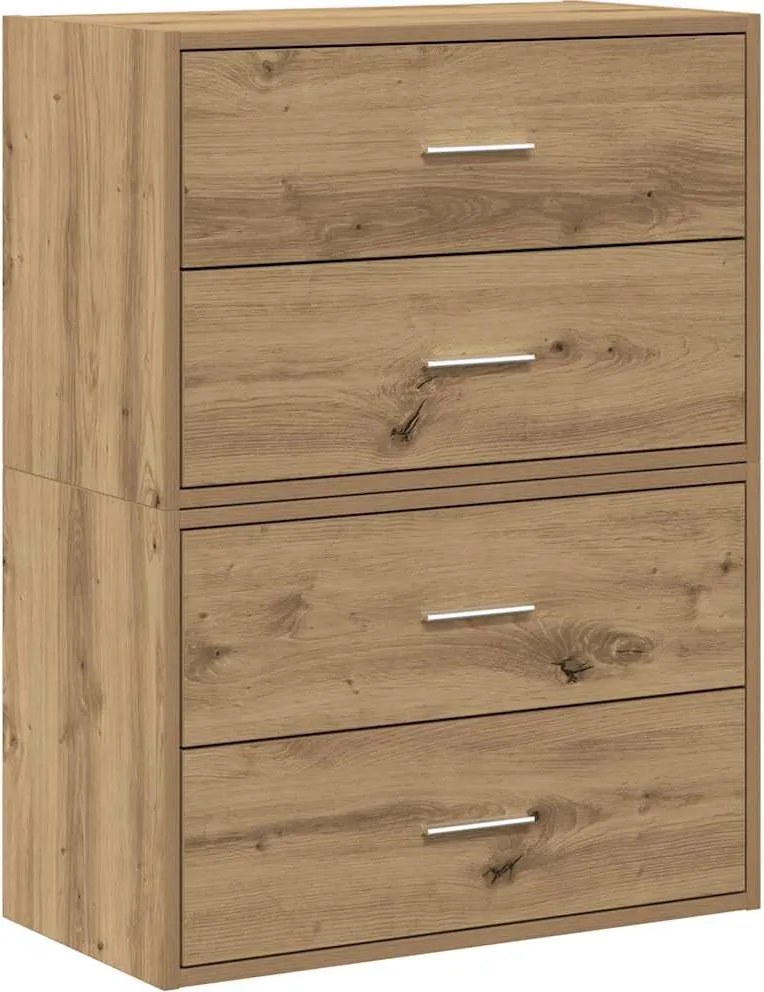 vidaXL Dulapuri cu 2 sertare 2 buc Stejar artizanal Lemn prelucrat