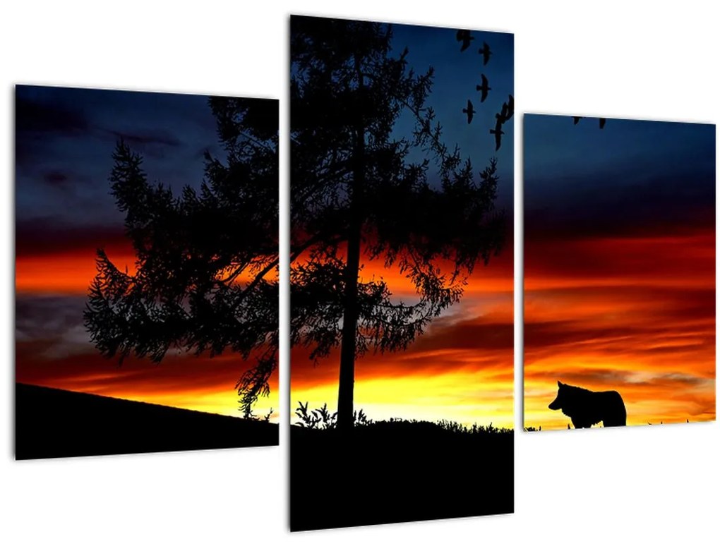 Tablou - Silueta unui lup (90x60 cm)