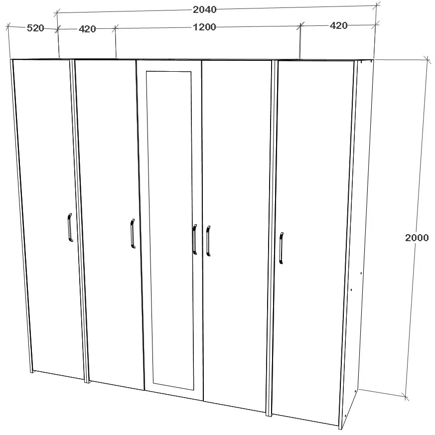 Dressing haaus V5, Stejar Artisan/Argila, L 200 cm