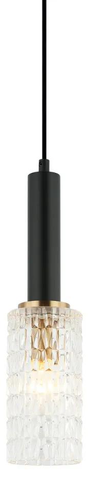 Pendul modern negru cu model sticla transparenta Pearl