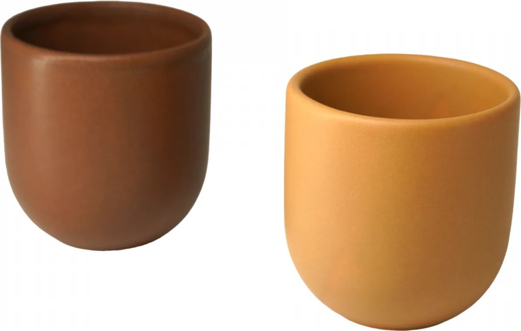 Pahar Cafea Novum (Ocru Galben Pal, 250ml) Gresie Glazurata Manual OCRU GALBEN