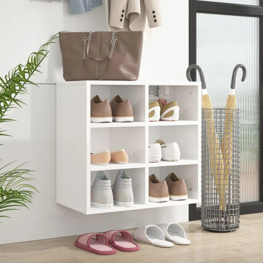 808696 vidaXL Pantofar, alb extralucios, 52,5x30x50 cm