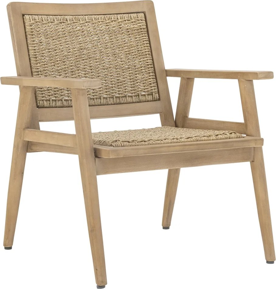 Fotoliu de grădină din lemn de acacia FSC® și polirattan, L66×H75,5×W67 cm, „Sorrento"