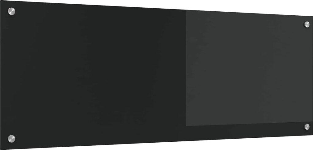 vidaXL Panou de bucătărie Negru 110 x 40 cm sticlă securizată