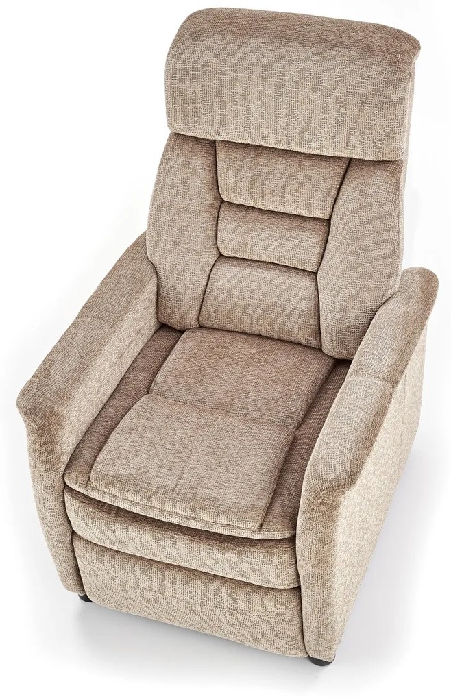 Fotoliu recliner Jordan stofa bej H106 cm