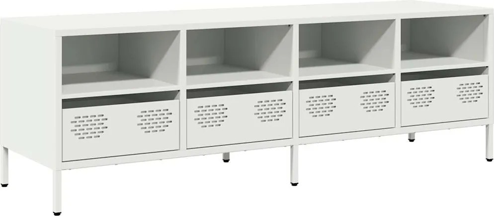 vidaXL Dulap TV, alb, 135x39x43,5 cm, oțel laminat la rece
