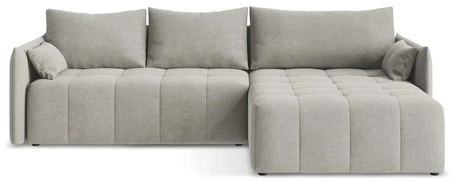 Colțar gri deschis extensibil/cu spațiu de depozitare (cu colț pe partea dreaptă/cu șezlong) Moku – Makamii