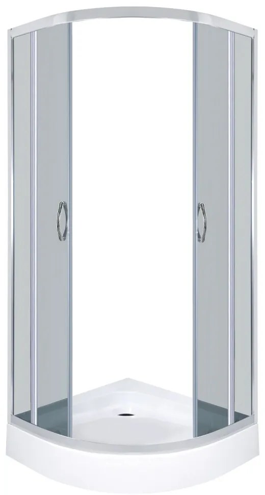 Cabină de duș curbată Intro 80x80 cu cădiță de duș