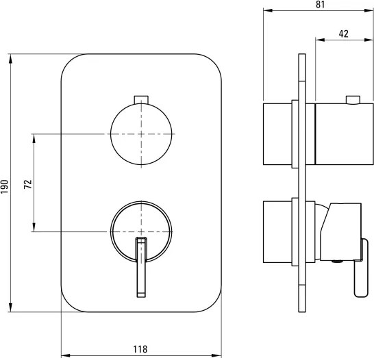 Silia Element extern, pentru baterie BOX Finisaj: Bronz periat BXY_CQSM
