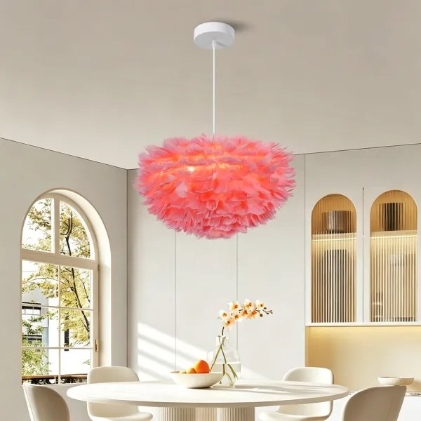 BRILAGI - Lustră suspendată pe cablu FEATHER 3xE27/40W/230V, Ø 50 cm, roz