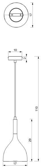 Lustră pe cablu NOAK 1xE27/15W/230V bej/auriu