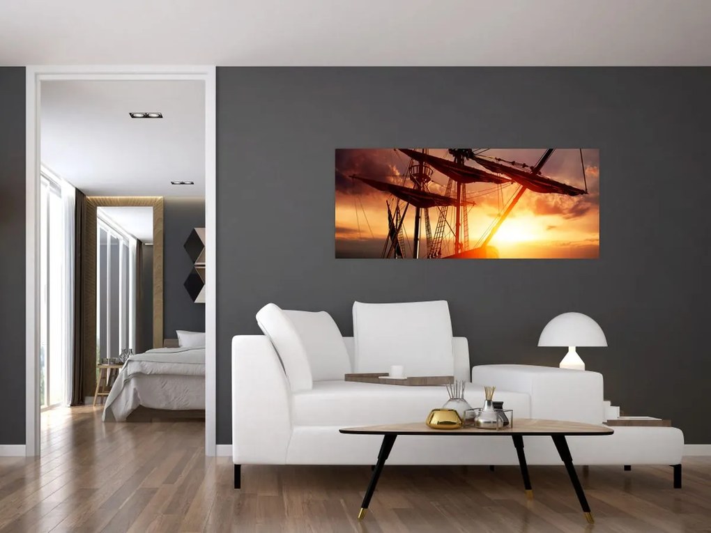 Tablou - Navă de pirați veche (120x50 cm)