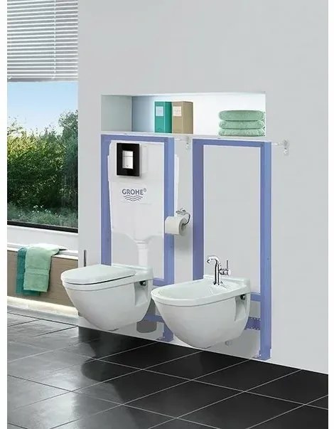 Set rezervor incastrat Grohe Rapid SL pentru vas wc cu clapeta cromata Skate Cosmopolitan