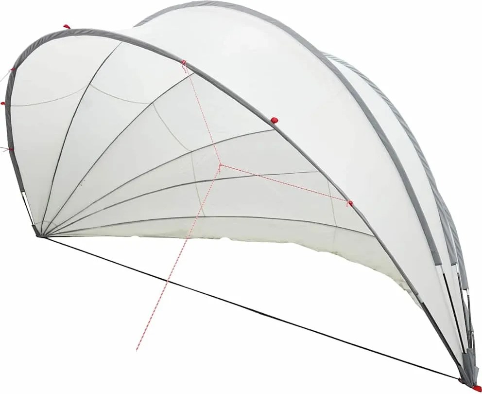 vidaXL Dom pentru piscină Manual Gri și Portocalie 592 x 590 x 275 cm