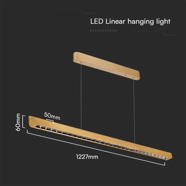 Lustră LED pe cablu LED/36W/230V 3000/4000/6400K auriu