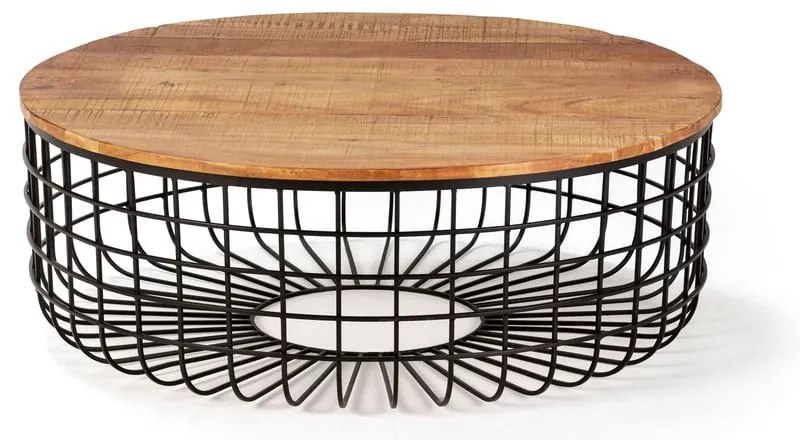 Măsuță de cafea în culoare naturală rotundă cu blat din lemn de acacia ø 102 cm Suvan – MOME