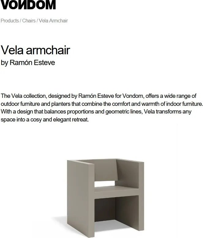 Scaun design modern, exterior, interior, VELA CHAIR 54052 Vondom