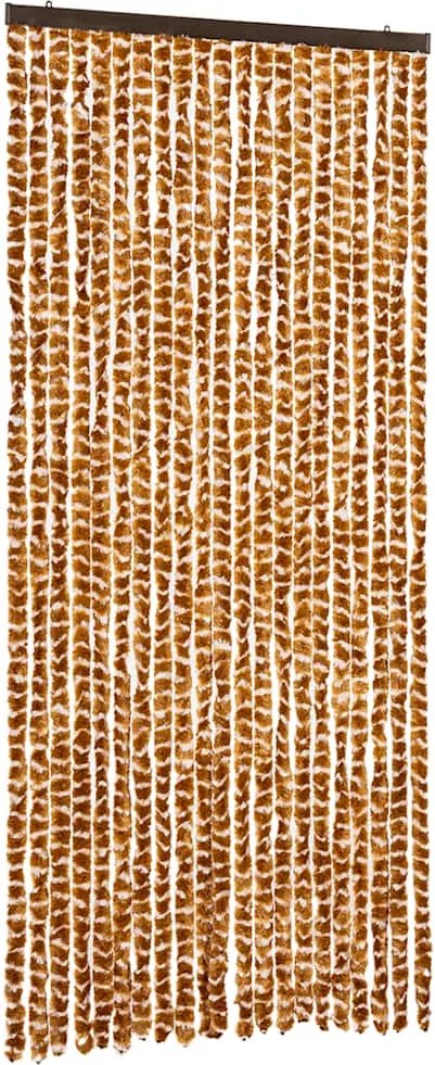 vidaXL Perdea pentru insecte, ocru și alb, 90x200 cm, chenille