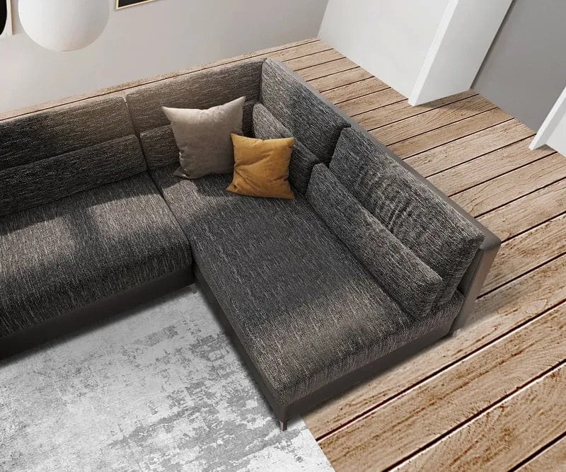 Colțar modular in forma de U Julio Black Grey 300x185 cm