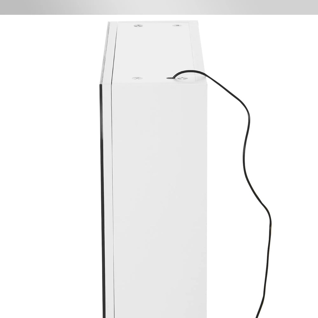 HOMCOM Dulap Baie cu 1 Usa Basculanta Oglinda si Lumini LED 60 x 50 x15cm | Aosom Romania