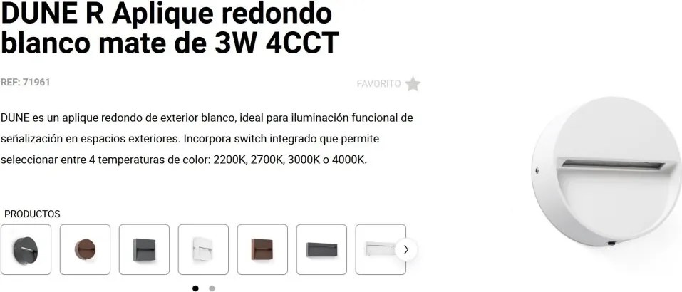 Mini Aplica exterior ambientala 3W 4CCT DUNE R alba