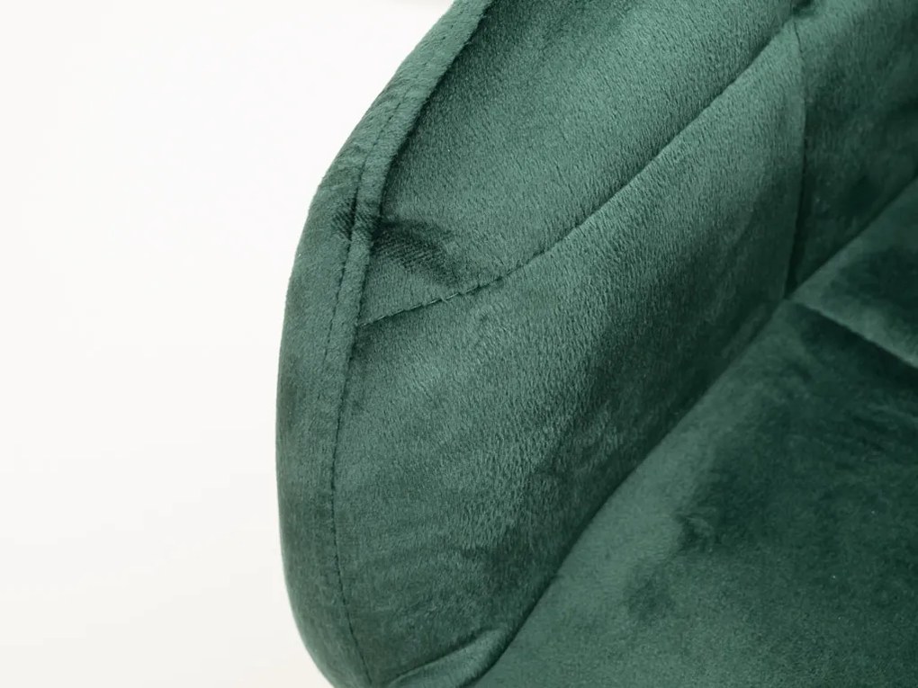 Fotoliu de sufragerie MARLEN VELVET verde inchis cu picioare negre