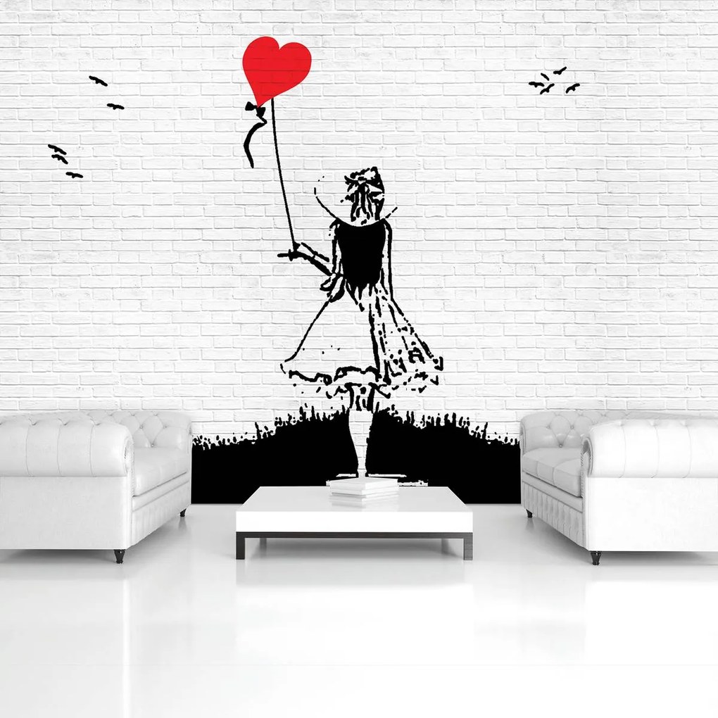 Fototapet - Fata cu balon (152,5x104 cm)