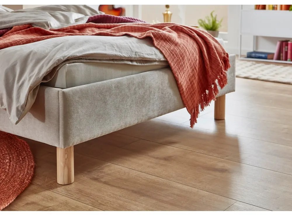 Pat bej tapițat fără somieră 120x200 cm Joker – Meise Möbel