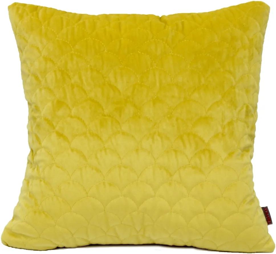 Față de pernă Domarex Elite Velvet, galben, 45 x 45 cm