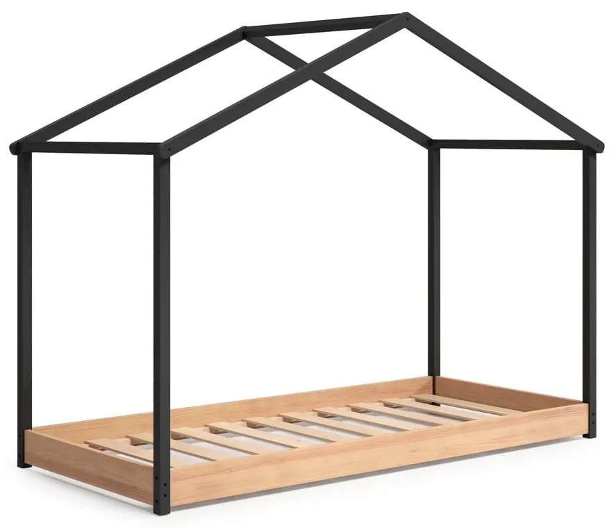 Pat pentru copii Marckeric Arthur, 90 x 190 cm, gri antracit