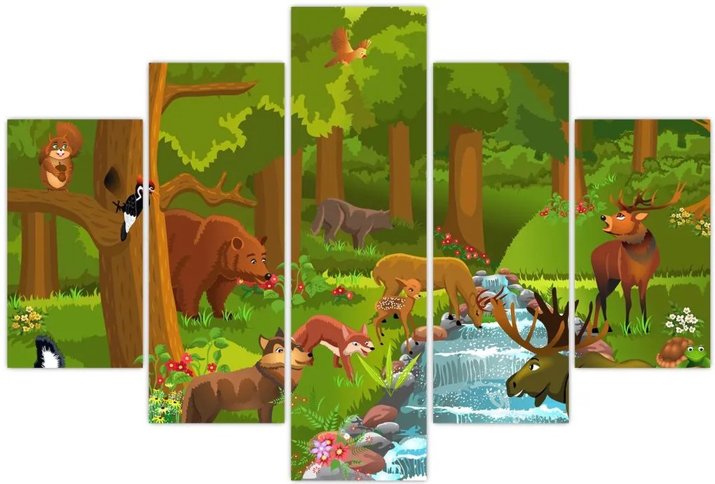 Tablou pentru copii cu animale (150x105 cm)