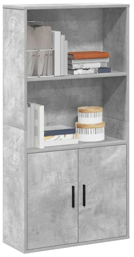 vidaXL Bibliotecă, gri beton, 60x24x120 cm, lemn prelucrat