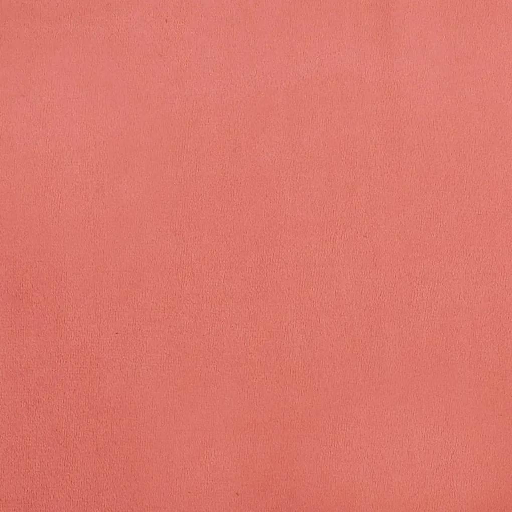Taburet, roz, 45x29,5x39 cm, catifea pink and brown