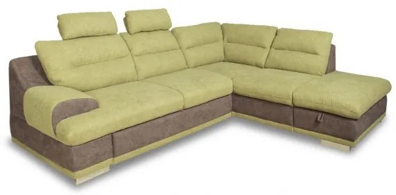 Coltar Extensibil Cu Lada Seaside, Dreapta, Verde Si Gri, 264 X 88 X 217 Cm