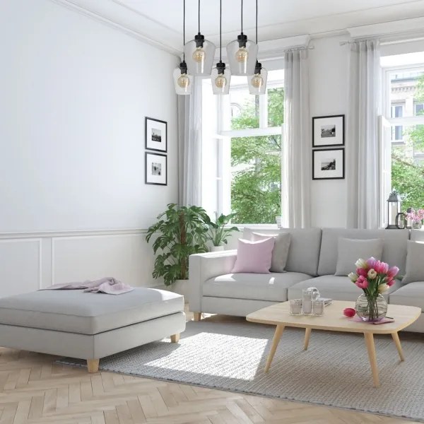 Lustră pe cablu SANTIAGO 5xE27/60W/230V transparent