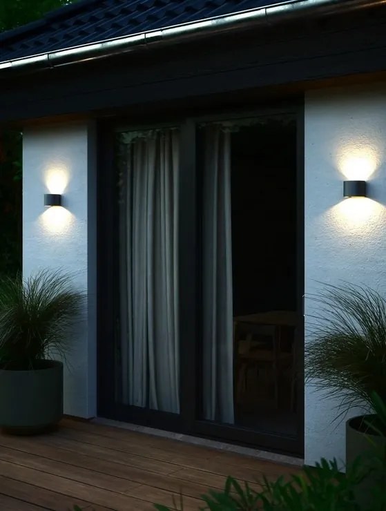 Aplica LED de exterior ambientala stil nordic IP44 Milda antracit