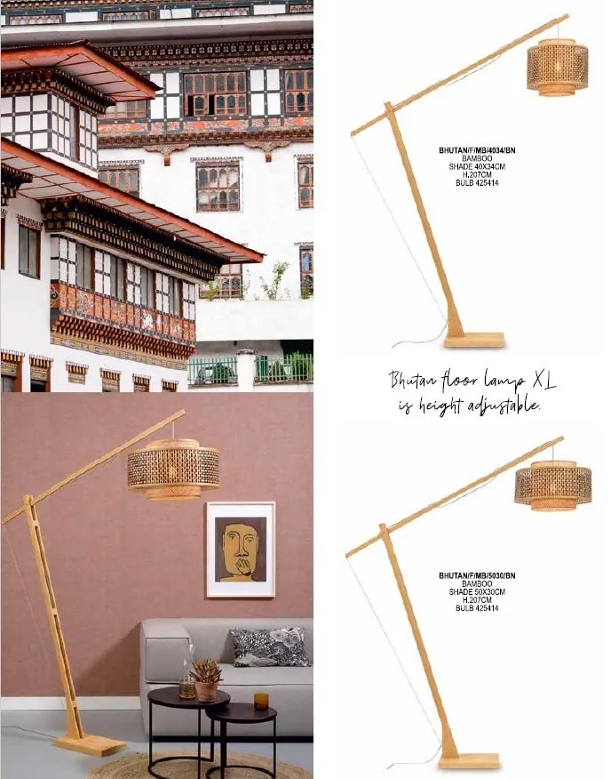 Lampadar eco din bambus Bhutan L natur, 50cm