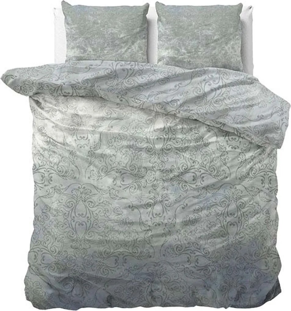 Lenjerie de pat din satin de bumbac DESPINA BLUE cu model Dimensiune lenjerie de pat: 2 buc 60 x 70 cm | 200 x 200 cm