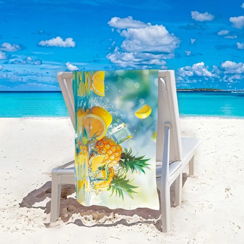 Prosop plaja LEMONADE 100x180 cm colorat, 100% microfibra