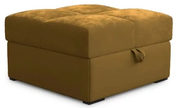 Taburet mustar ZENOVA cu spatiu de depozitare 65x65 cm