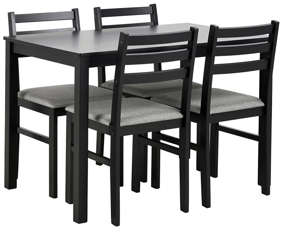 Set de masă EMILY cu 4 scaune, negru