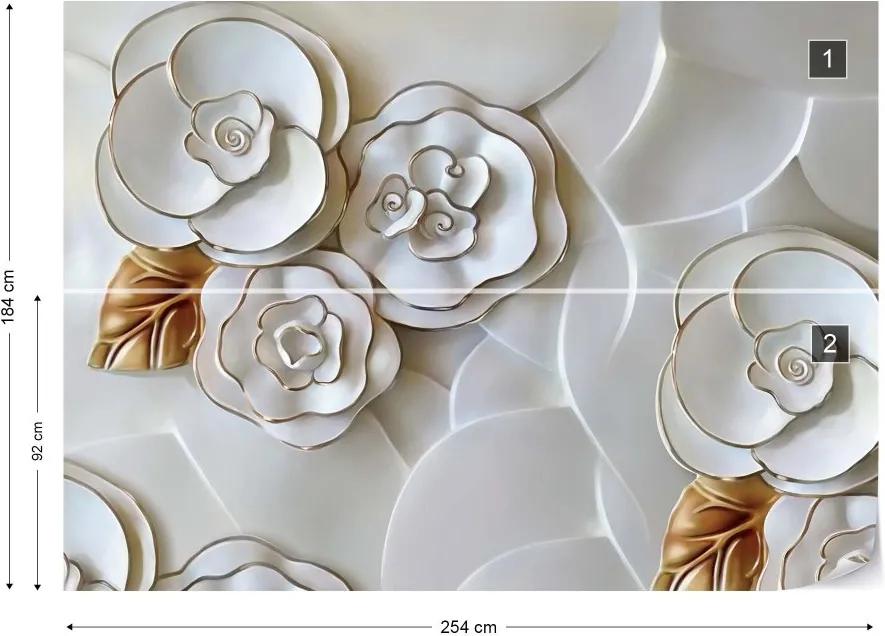 GLIX Fototapet - Modern Luxury Flowers 3D Vliesová tapeta  - 254x184 cm